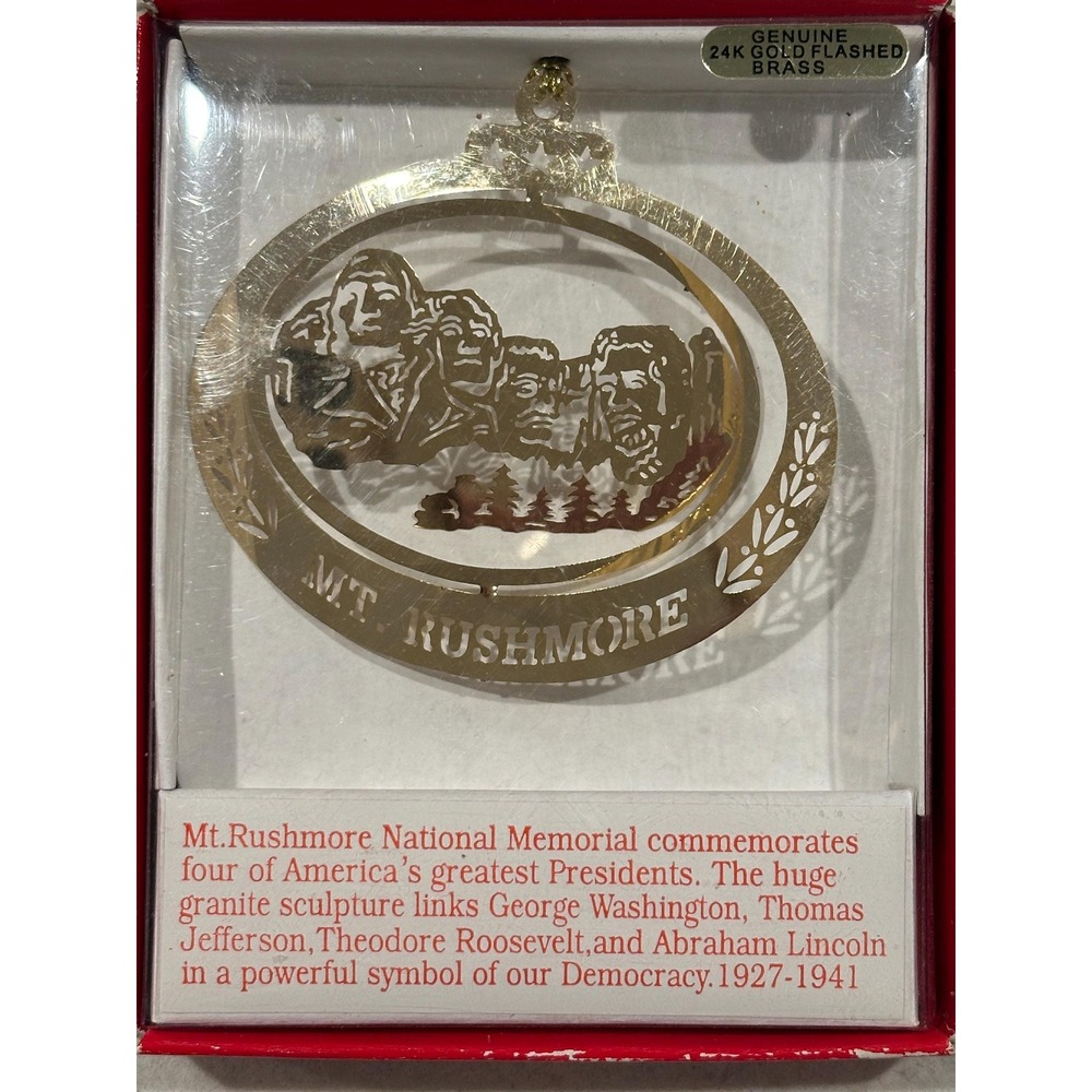 Collector Ornament Mount Rushmore Brass and 25kt gold laser cut ornament - Picture 2 of 5